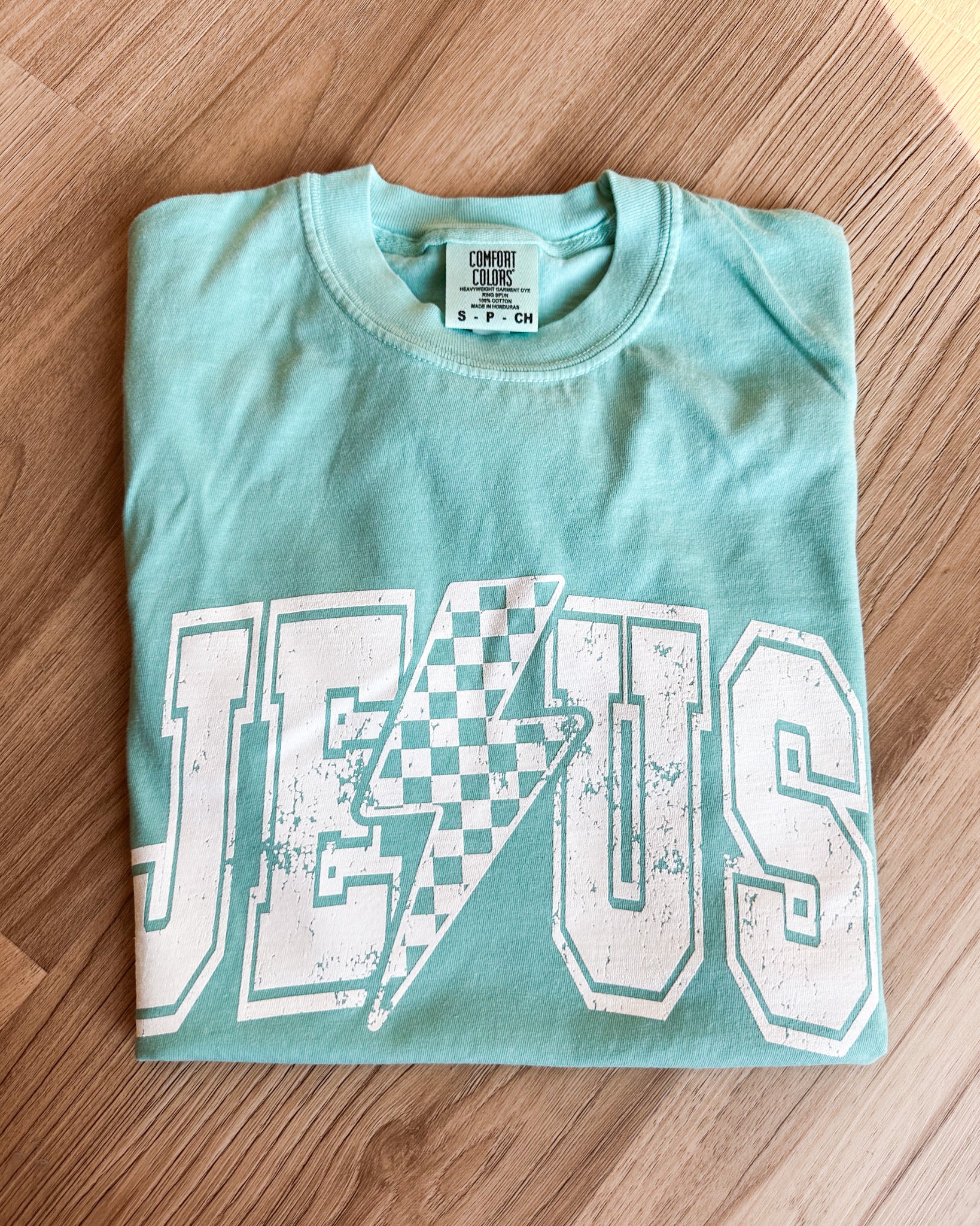 PREORDER Jesus Checked Lighting Bolt Tee - 4 Colors!