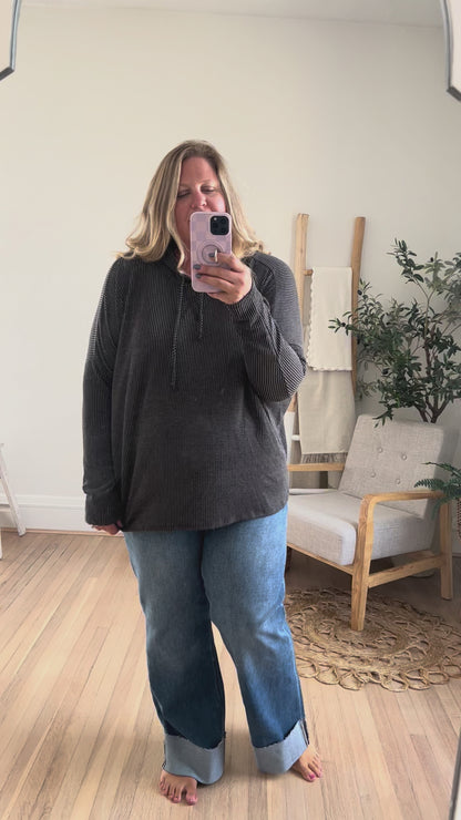 DOORBUSTER Charcoal Hooded Top