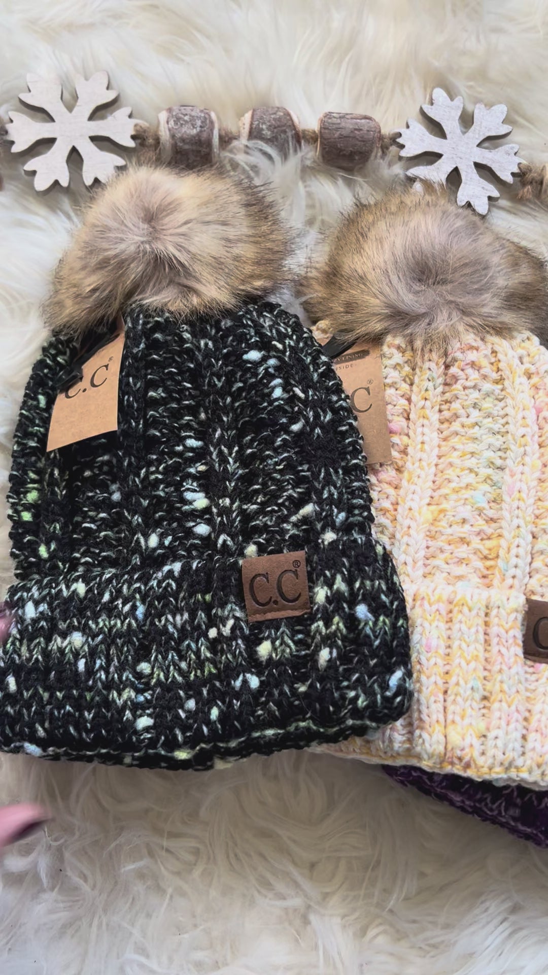 Load video: DOORBUSTER CC Fleece Lined Confetti Beanie - 3 Colors!