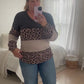 New! Josie Leopard Colorblock Top