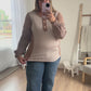 New! Erin Taupe Color Block Long Sleeve Top