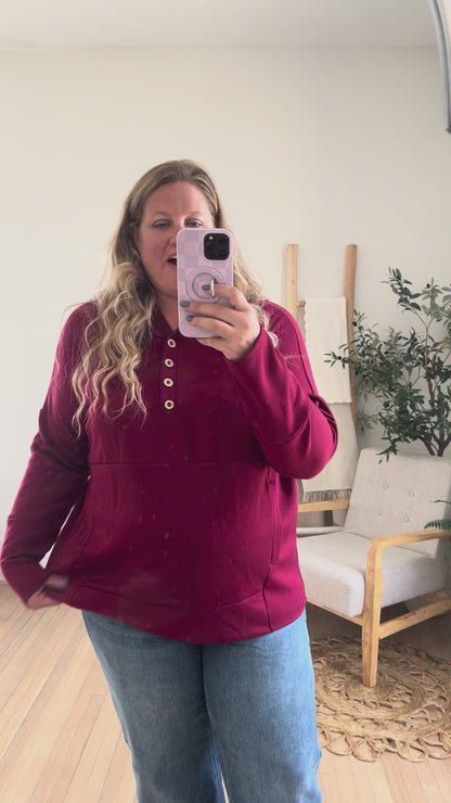 Aria Scuba Hoodie - Burgundy