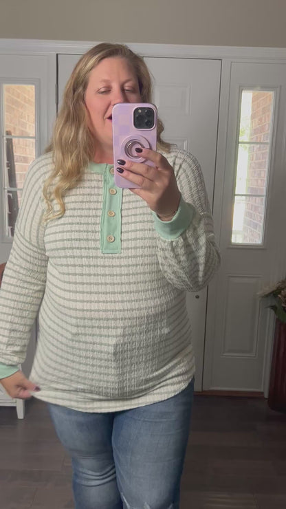 Emily Stripe Top - Mint