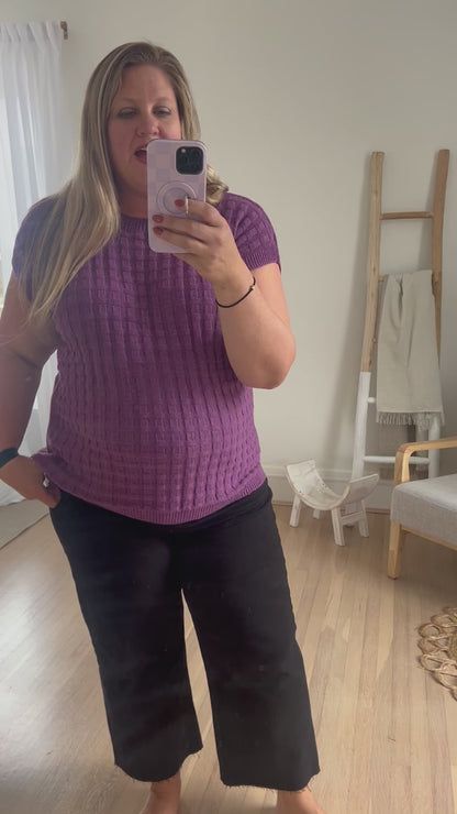 Kelly Knitted Top - Plum