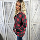 Payton Red and Black Buffalo Plaid Hooded Top