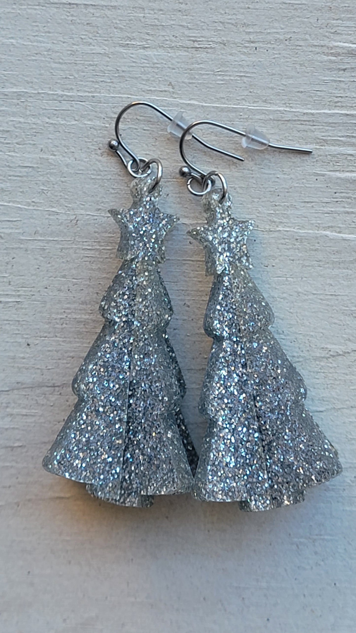 Glitter Tree Earrings - 2 Colors!