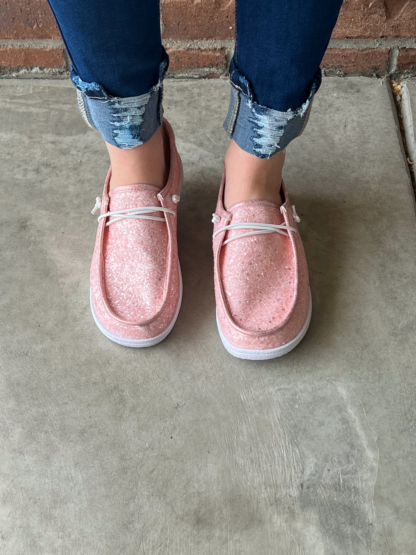 Corkys Kayak Slip-on Sneakers - Light Pink Glitter