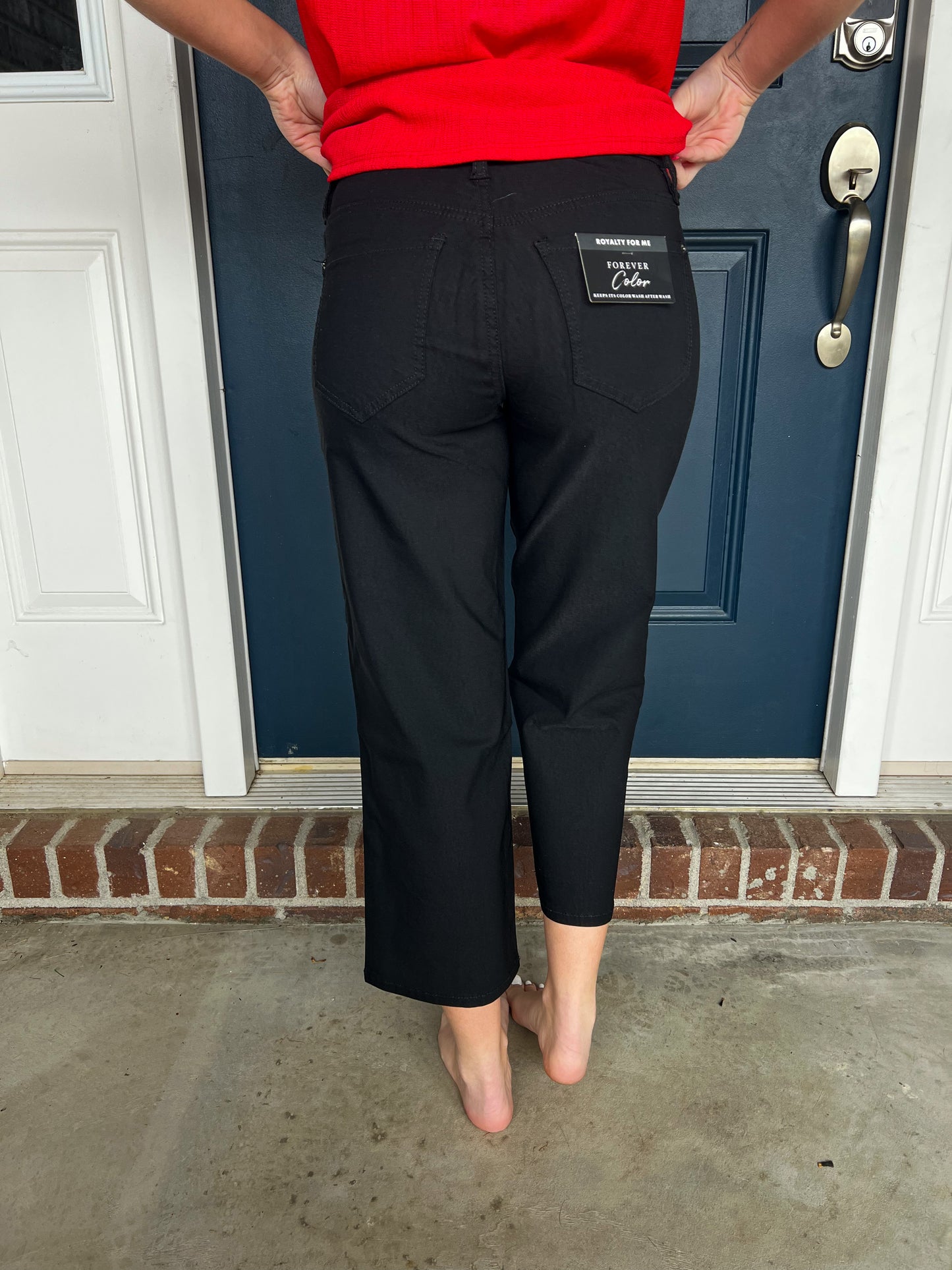 Hyperstretch Wide Leg Cropped Pants - Black