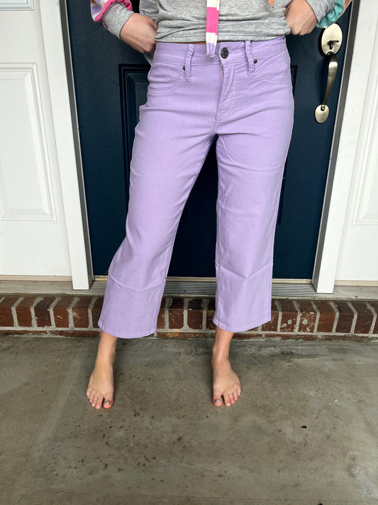 Hyperstretch Wide Leg Cropped Pants - Lavender