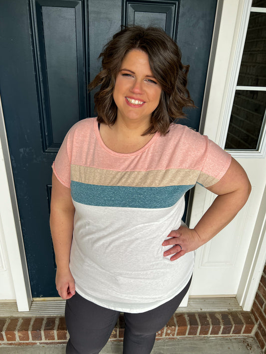 Happy Thoughts Color Block Top