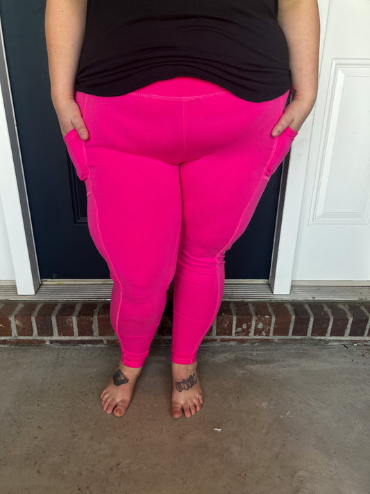 Hot Pink Pocket Leggings