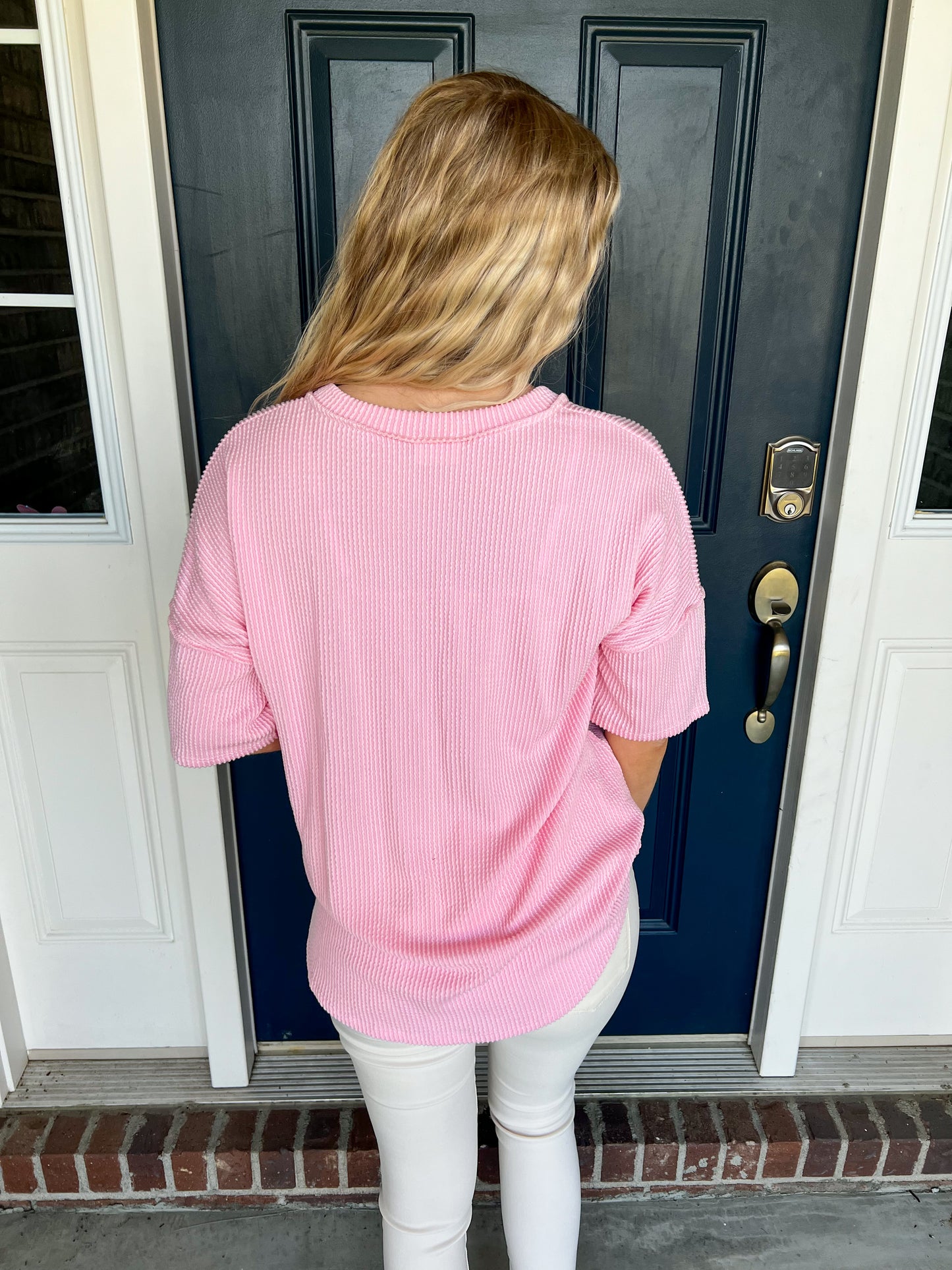 Light Pink V-Neck Top